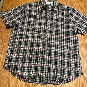 Bobbie Brooks Embroidered Apples Button Front Shirt Size X-Large